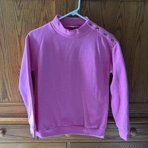 GIRLS CREWCUTS PINK LS TUNIC-BUTTON SIDE NECK-LN & POSH; sz XL